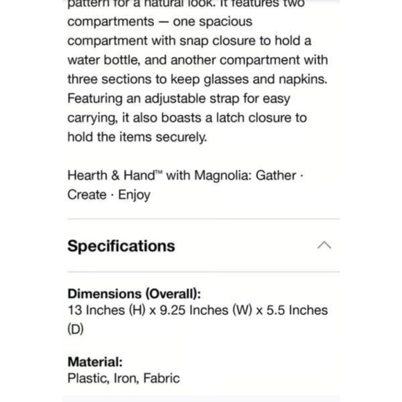 Hearth & Hand w/Magnolia Woven Bottle Carrier - Picture 9 of 9